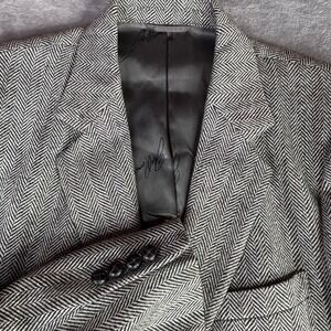 Joe Namath Signature Collection Blazer Mens 42L Gray Herringbone Sport Coat